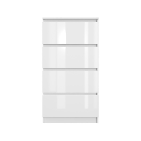 Komoda BASIC 4 szuflady – Biała połysk | 50x97x40 cm 790270