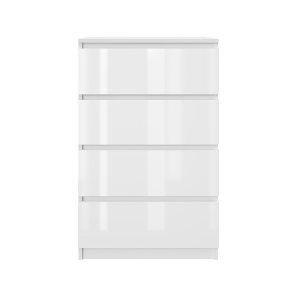 Komoda BASIC 4 szuflady – Biała połysk | 61x97x40 cm 748147