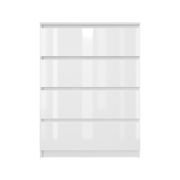 Komoda BASIC 4 szuflady – Biała połysk | 71x97x40 cm 748152