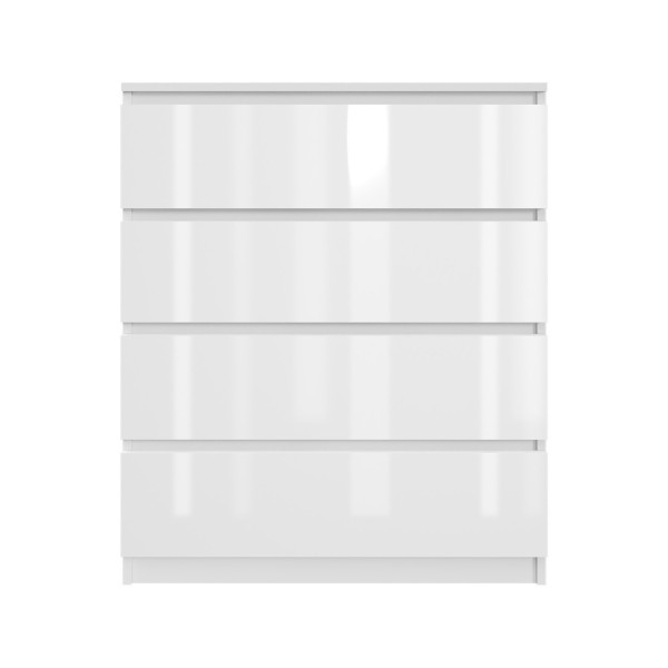 Komoda BASIC 4 szuflady – Biały połysk | 80x97x40 cm 790281