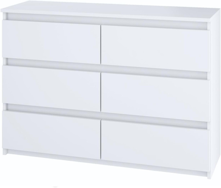 Komoda BASIC 6 szuflad – Biała | 120x75x40 cm 742193