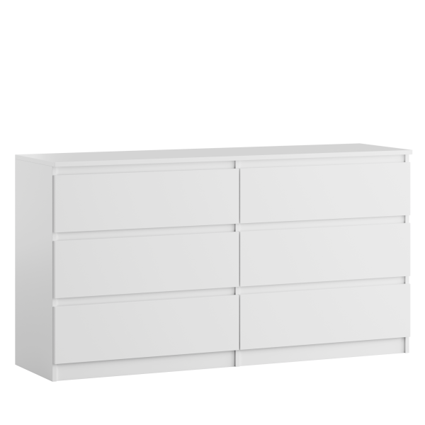 Komoda BASIC 6 szuflad – Biała | 140x75x40 cm 748128