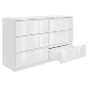 Komoda BASIC 6 szuflad – Biała połysk | 120x75x40 cm 742178