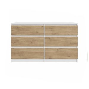 Komoda BASIC 6 szuflad – Dąb Artisan/Biały | 120x75x40 cm 917038 Komoda BASIC 6 szuflad – Dąb Artisan/Biały | 120x75x40 cm 917038