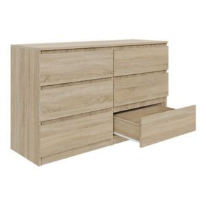 Komoda BASIC 6 szuflad – Dąb Sonoma | 120x75x40 cm 742176