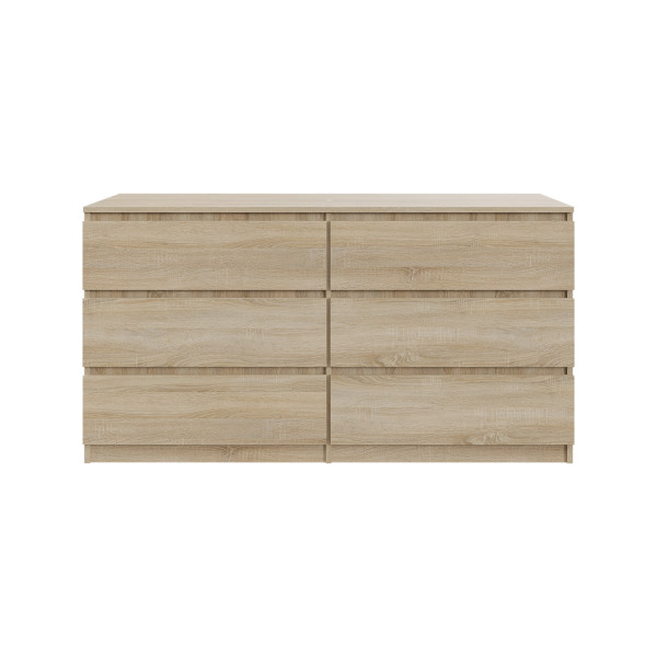 Komoda BASIC 6 szuflad – Dąb Sonoma | 140x75x40 cm 748126
