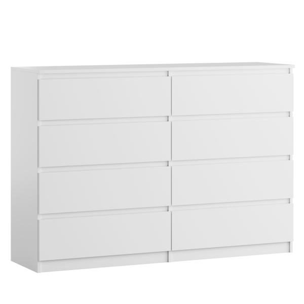 Komoda BASIC 8 szuflad – Biała | 140x97x40 cm 748124