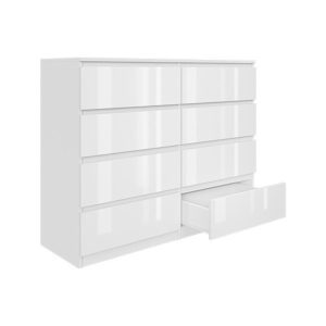 Komoda BASIC 8 szuflad – Biała połysk | 120x97x40 cm 742177 Komoda BASIC 8 szuflad – Biała połysk | 120x97x40 cm 742177
