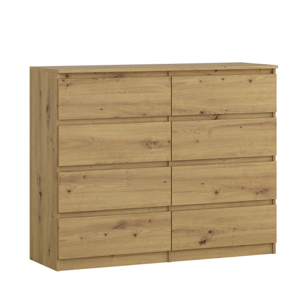 Komoda BASIC 8 szuflad – Dąb Artisan | 120x97x40 cm 756585