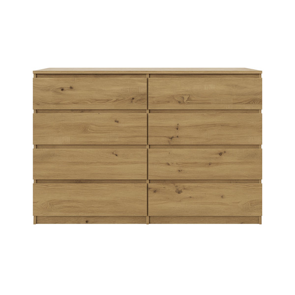 Komoda BASIC 8 szuflad – Dąb Artisan | 140x97x40 cm 756170
