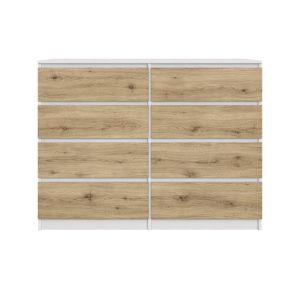 Komoda BASIC 8 szuflad – Dąb Artisan/Biały | 120x97x40 cm 917037 Komoda BASIC 8 szuflad – Dąb Artisan/Biały | 120x97x40 cm 917037