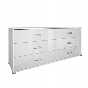 KOMODA Bella 6 SZUFLAD biały połysk płyta laminowana 622769 KOMODA Bella 6 SZUFLAD biały połysk płyta laminowana 622769
