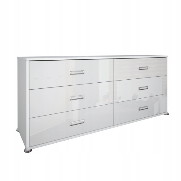 KOMODA Bella 6 SZUFLAD biały połysk płyta laminowana 622769
