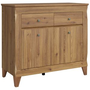 Komoda Bergen 110 cm z 2 drzwiami i 2 szufladami modrzew sibiu złoty 20098 Komoda Bergen 110 cm z 2 drzwiami i 2 szufladami modrzew sibiu złoty 20098