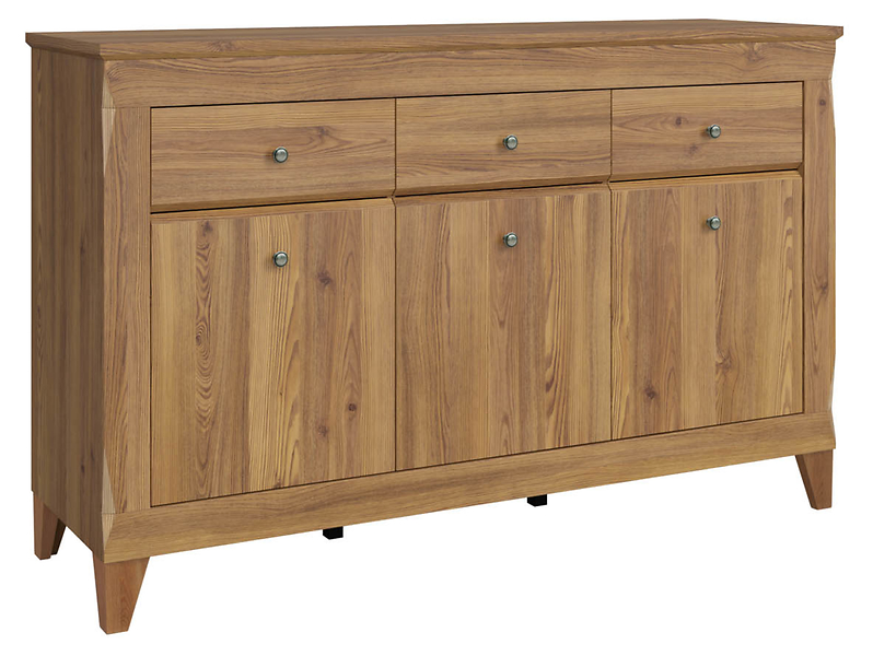 Komoda Bergen 156 cm z 3 drzwiami i 3 szufladami modrzew sibiu złoty 20097