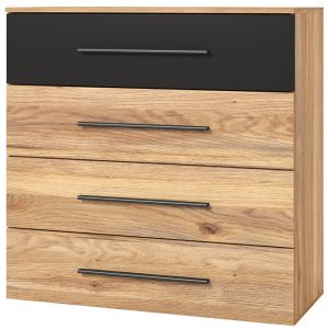 Komoda BETTY BE27 dąb mauvella / czarny 312031 Komoda BETTY BE27 dąb mauvella / czarny 312031