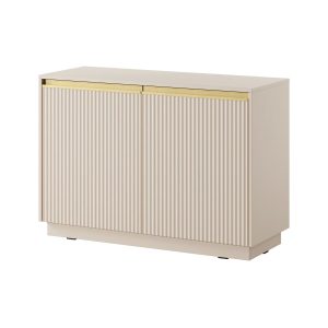 Komoda beżowa dwudrzwiowa ROY z ryflowanymi frontami K104 330161 Komoda beżowa dwudrzwiowa ROY z ryflowanymi frontami K104 330161