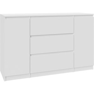 Komoda Biała 120 cm – 3 szuflady i 2 szafki 223513 Komoda Biała 120 cm – 3 szuflady i 2 szafki 223513