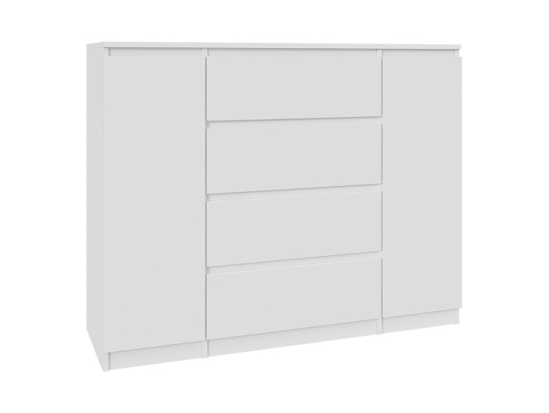 Komoda Biała 120 cm - 4 szuflady i 2 szafki 223515