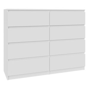 Komoda Biała 120 cm – 8 Szuflad, Przestronna i Funkcjonalna 223350 Komoda Biała 120 cm – 8 Szuflad, Przestronna i Funkcjonalna 223350