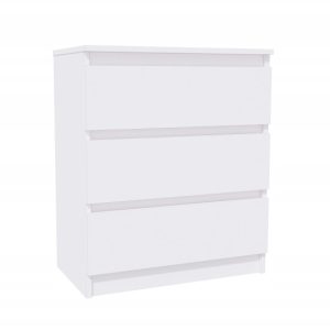 Komoda Biała, 3 Szuflady, Szafka Rtv, 60 Cm, Nowoczesna, Salon 728452
