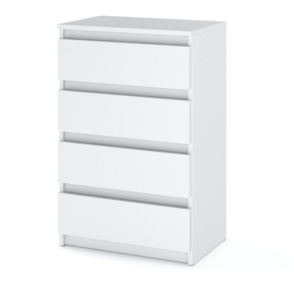 Komoda biała 4 szuflady nowoczesna szafka do salonu 60cm 376355
