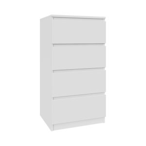 Komoda biała 50cm – 4 szuflady, nowoczesny design PL 223353