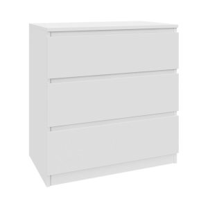 Komoda Biała 70 cm z 3 Szufladami – do salonu, sypialni 223367