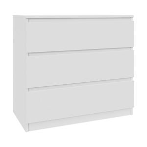 Komoda Biała 80 cm z 3 Szufladami – do salonu, sypialni 223378