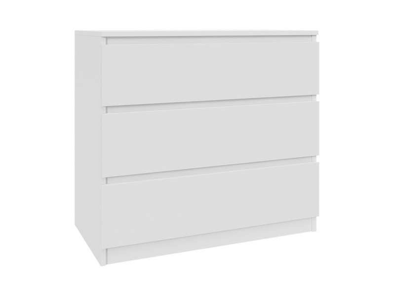 Komoda Biała 80 cm z 3 Szufladami - do salonu, sypialni 223378