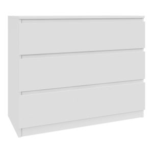 Komoda Biała 90 cm z 3 Szufladami – do salonu, sypialni 223354
