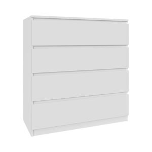 Komoda biała 90cm – 4 szuflady, nowoczesny design PL 223376
