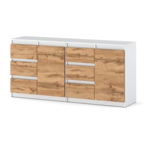 Komoda biała dąb wotan skandynawska duża szafka 160cm 595344