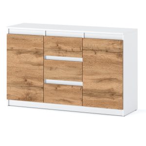 Komoda biała drewniana 3 szuflady 120cm młodzieżowa wotan 375489