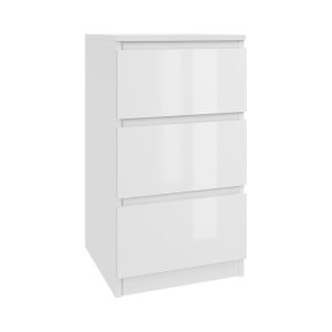 Komoda Biała Lakierowana 40 cm z 3 Szufladami – Nowoczesna 223347