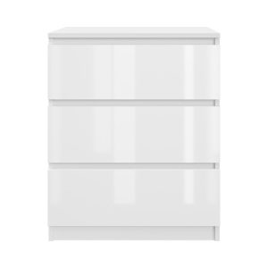 Komoda Biała Lakierowana 60 cm z 3 Szufladami – Nowoczesna 223387