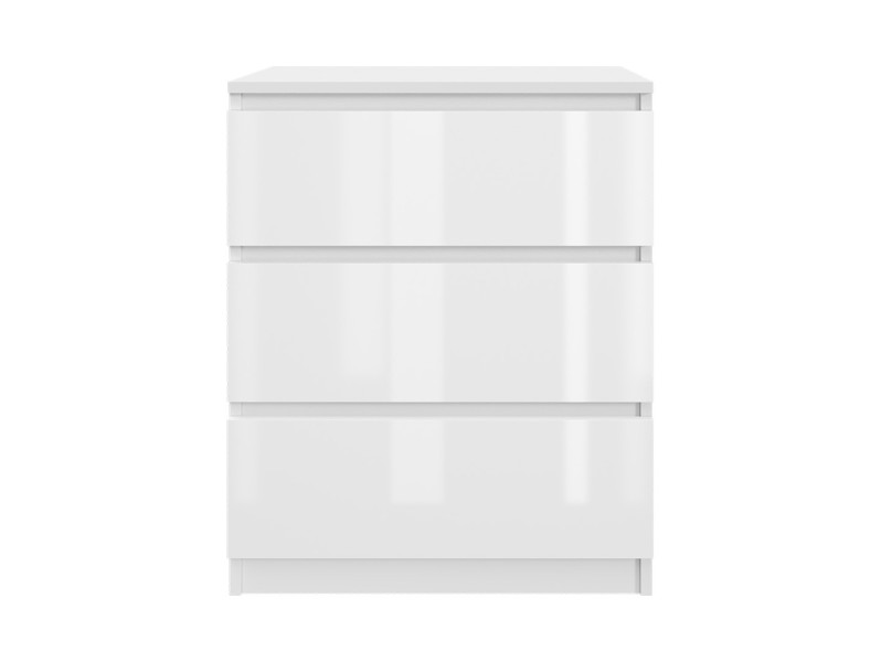 Komoda Biała Lakierowana 60 cm z 3 Szufladami - Nowoczesna 223387