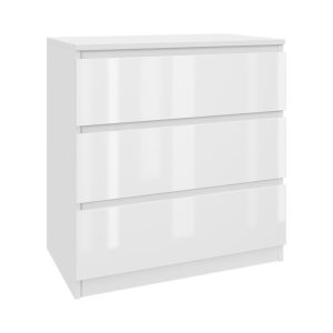 Komoda Biała Lakierowana 70 cm z 3 Szufladami – Nowoczesna 223342