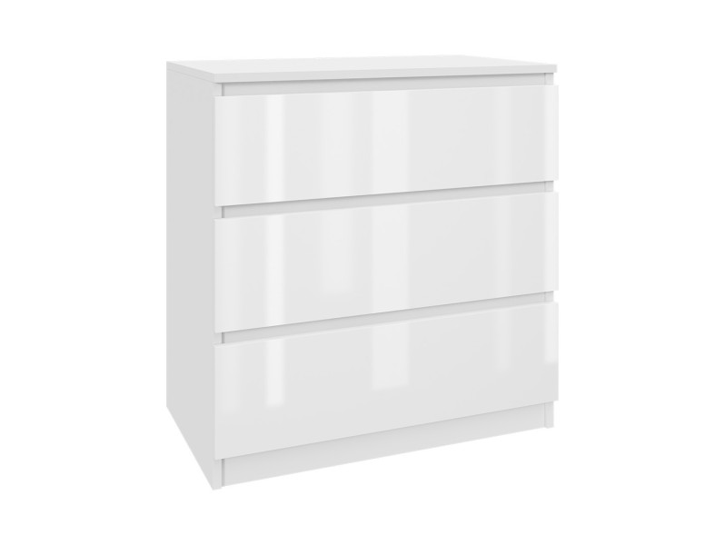 Komoda Biała Lakierowana 70 cm z 3 Szufladami - Nowoczesna 223342