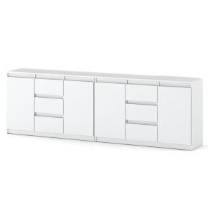 Komoda biała meblościanka do salonu szuflady szafka 240cm 595335
