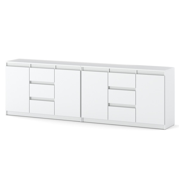 Komoda biała meblościanka do salonu szuflady szafka 240cm 595335