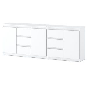 Komoda biała nowoczesna 6 szuflad 200cm szafka do salonu 375504