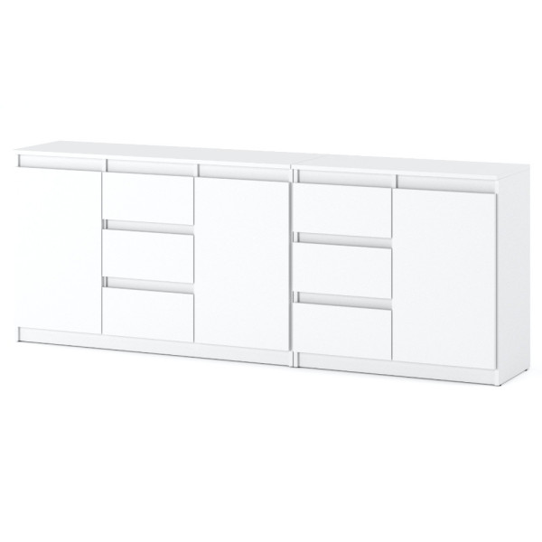 Komoda biała nowoczesna 6 szuflad 200cm szafka do salonu 375504