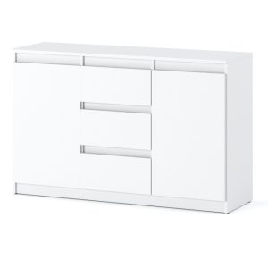 Komoda biała z 3 szufladami 120cm do salonu sypialni rtv 375488