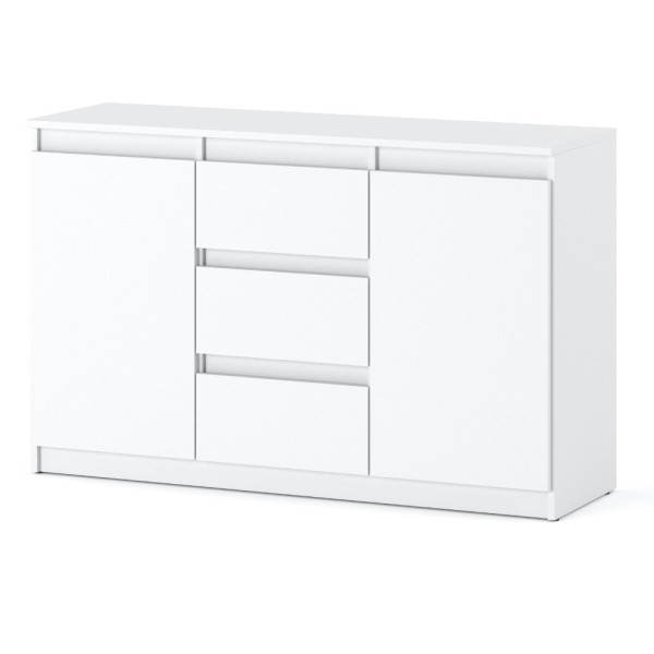 Komoda biała z 3 szufladami 120cm do salonu sypialni rtv 375488