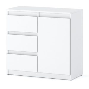 Komoda biała z 3 szufladami szafka salon sypialnia 80cm 376185