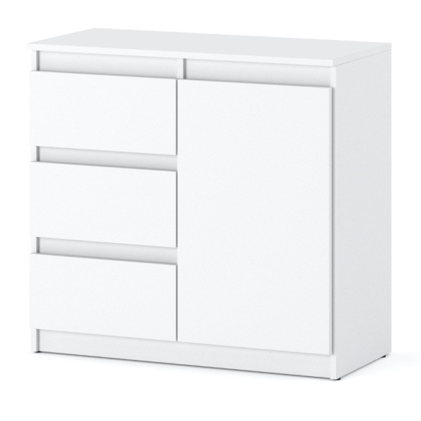 Komoda biała z 3 szufladami szafka salon sypialnia 80cm 376185