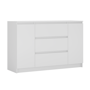 Komoda, Biały Matowy, 120 x 39 x 78 cm, 2 drzwi, 3 szuflady 357180 Komoda, Biały Matowy, 120 x 39 x 78 cm, 2 drzwi, 3 szuflady 357180