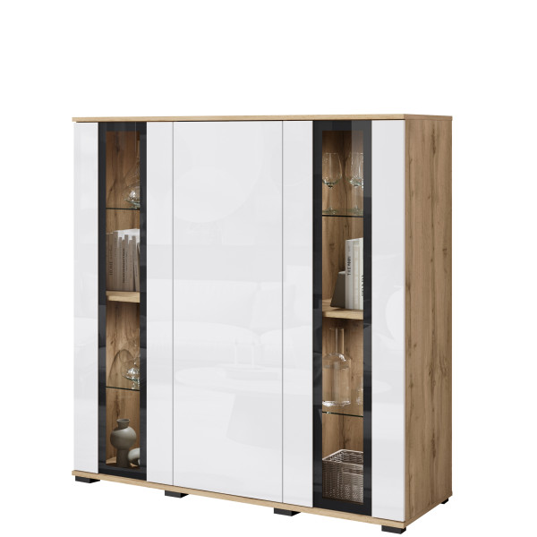 Komoda biały połysk 120 cm CAVIO do salonu 873721