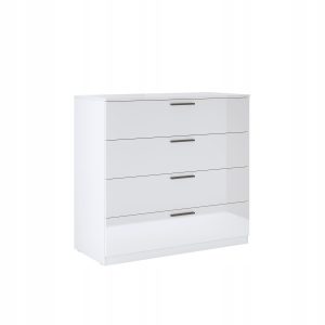 Komoda Biały Połysk Lakierowana z 4 Szufladami 300382 Komoda Biały Połysk Lakierowana z 4 Szufladami 300382